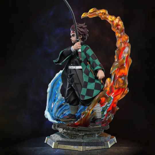 Figurină Tanjiro Demon Slayer Gheață Foc 3d Tipărită 11 4 Cm 1:16