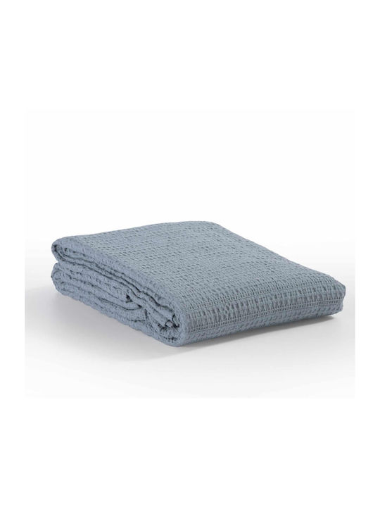 Nef-Nef Homeware Cool Pique Blanket Double 220x240cm Dusty Blue