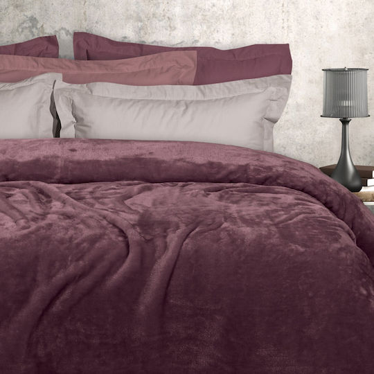 Das Home 1347 Samtige Einzelbettdecke 160x220cm Rosa
