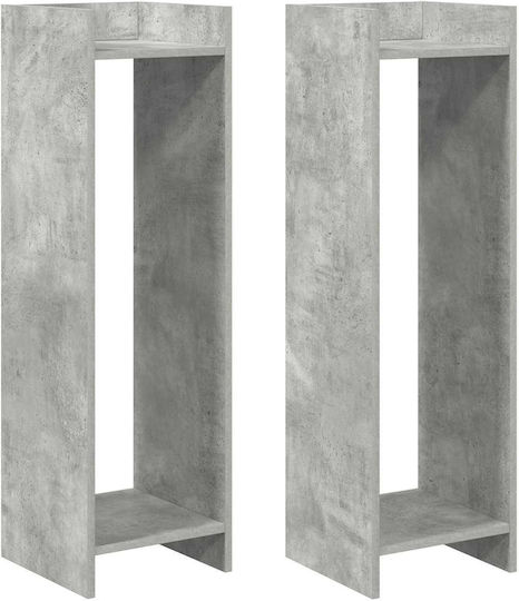 vidaXL Ανθοστήλες Ξύλινες Γκρι 30x30x100εκ. 2τμχ