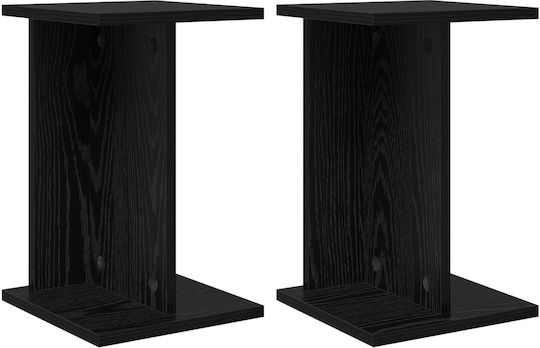 vidaXL Ανθοστήλες Ξύλινες Μαύρες 25x25.5x40.5εκ. 2τμχ