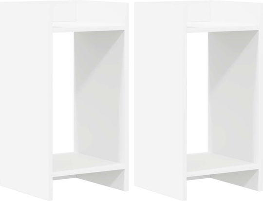 vidaXL Wooden White Plant Towers 30x30x60 cm 2 Pieces