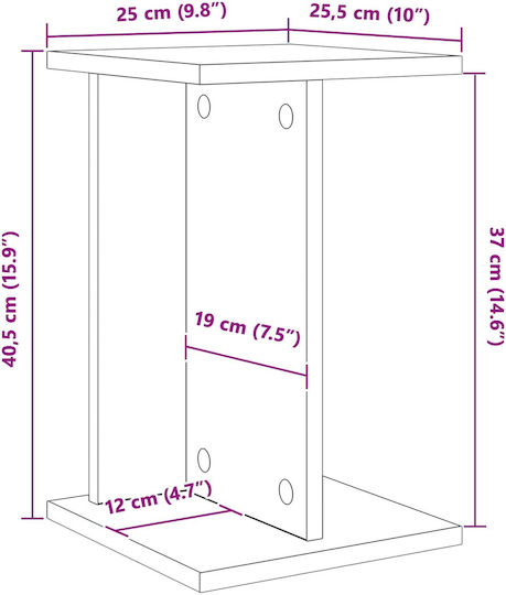 vidaXL Ανθοστήλη Ξύλινη Λευκή 25x25.5x40.5εκ.