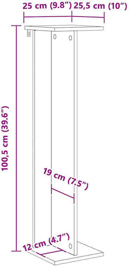 vidaXL Wooden White Plant Tower 25x25.5x100.5cm