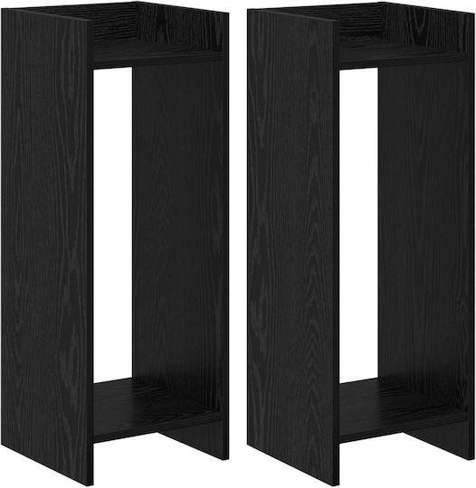 vidaXL Ανθοστήλες Ξύλινες Μαύρες 30x30x80εκ. 2τμχ