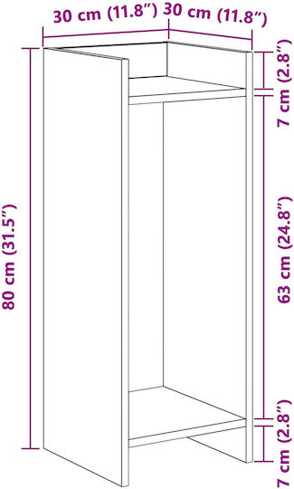 vidaXL Дървени Цветарници Бели 30x30x80см 2бр