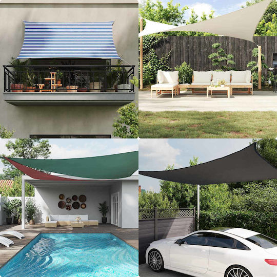 vidaXL Triangle Shade Sail Blue with PU Coating 7m
