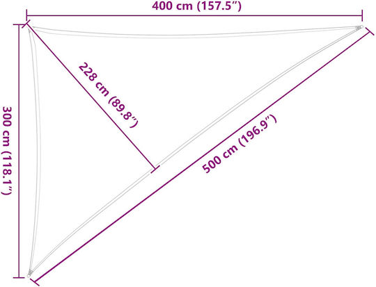 vidaXL Triangle Shade Sail White with PU Coating 4x5x5m