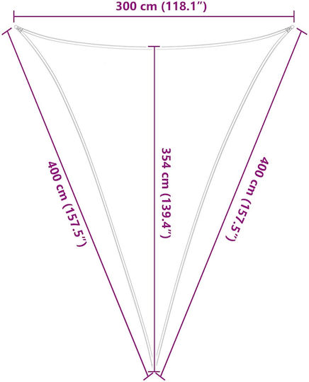 vidaXL Триъгълно Shade Sail Синьо с PU Покритие 4м