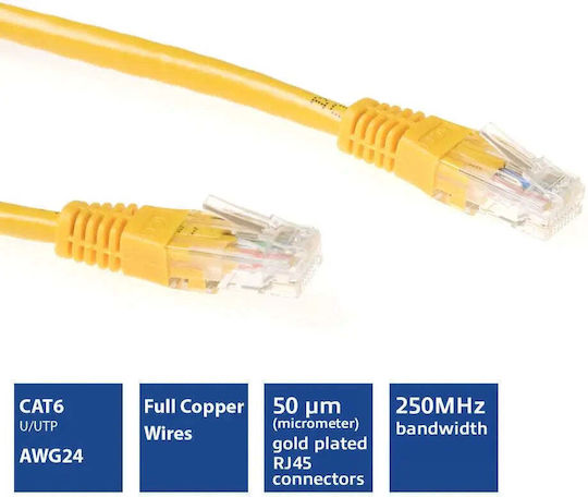 Act Network Patch Cable Cat.6 U Utp 5m Yellow Bulk