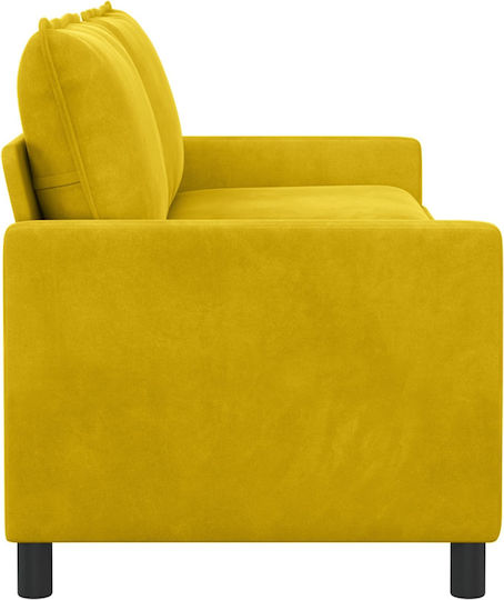 Two-Seater Velvet Yellow Couch 196x81x87.5cm