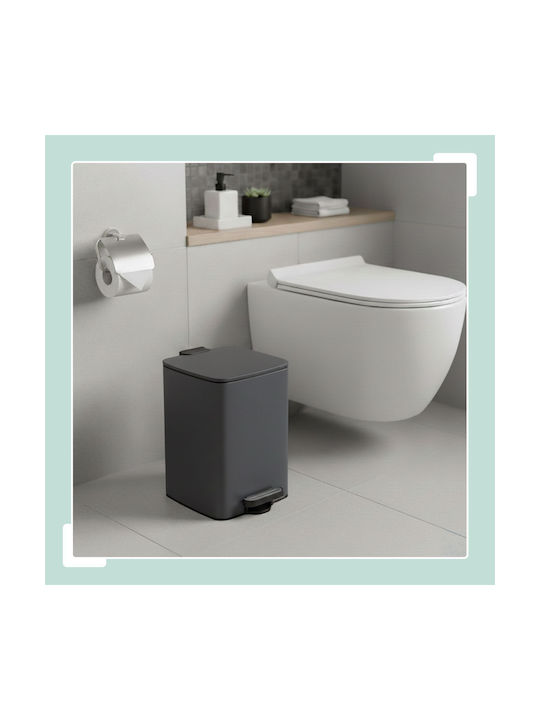 Relaxdays Relaxdays Kunststoff Mülleimer Mit Pedal Grauer 12lt