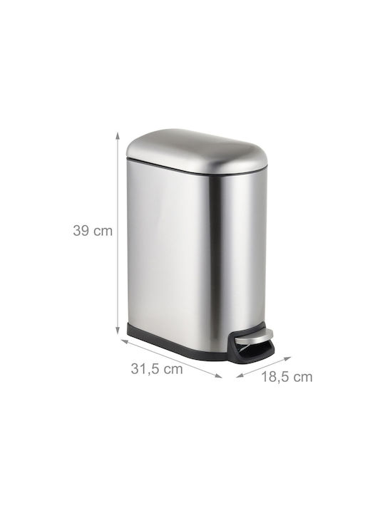 Relaxdays Relaxdays Mülleimer aus Inox mit Pedal Grau 10 lt