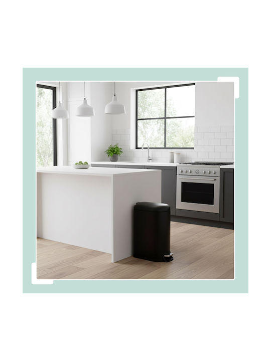 Relaxdays Relaxdays Mülleimer aus Inox mit Pedal Schwarz 10 l