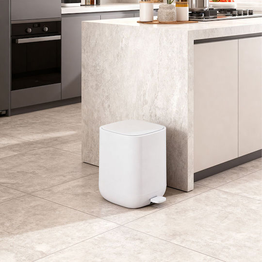 Relaxdays Plastic Waste Bin with Pedal Gray 9lt