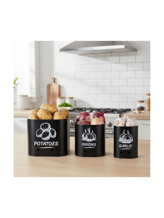 Relaxdays Set of 3 General Use Vases with Lid Made of White Stainless Steel