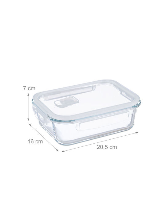 Relaxdays Set Glas-Mittagsboxen Transparent 7x20,5cm 3 Stück