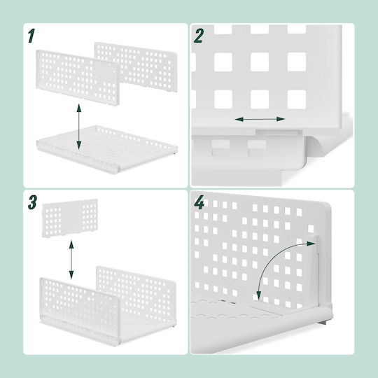 Relaxdays Organizator Plastic Pentru Haine Alb 24.5x33.5x43.5cm 3 Bucăți
