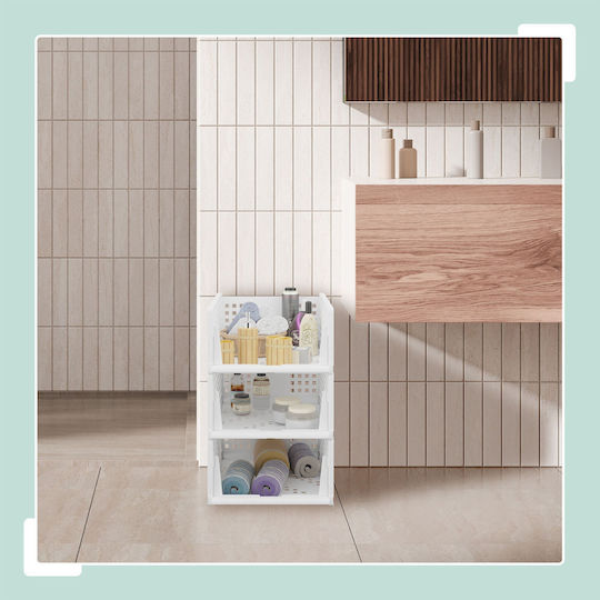 Relaxdays Organizator Plastic Pentru Haine Alb 18x33.5x43.5cm 3 Bucăți