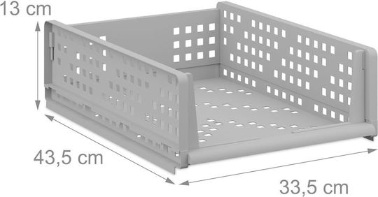 Relaxdays Organizator Plastic Pentru Haine Gri 13x33.5x43.5cm 3 Bucăți