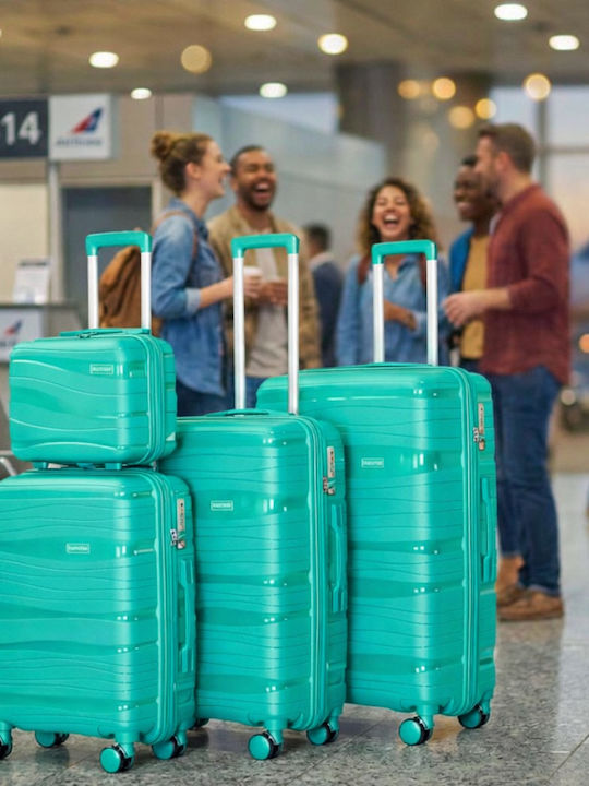 Provitera Hartgepackte Grüne mit 4 Rädern Koffer-Set 4 Stück