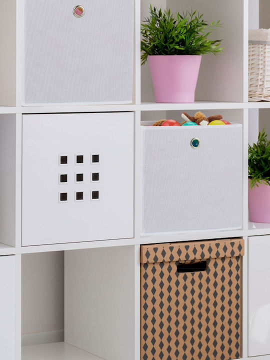 Relaxdays Υφασμάτινο Κουτί Αποθήκευσης Λευκό 30x30x30cm 4τμχ