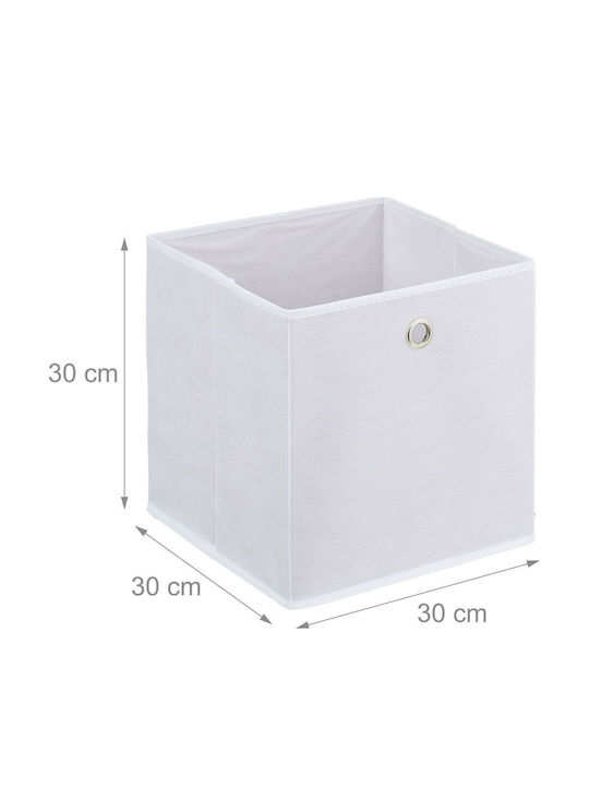 Relaxdays Υφασμάτινο Κουτί Αποθήκευσης Λευκό 30x30x30cm 4τμχ