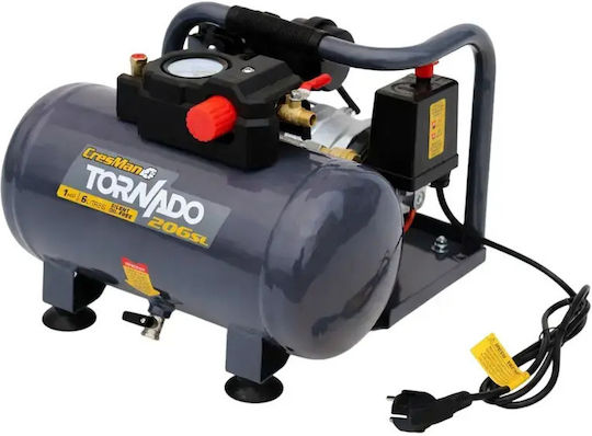 Cresman Tornado Luftkompressor mit Leistung 1hp und Luftkammer 6lt