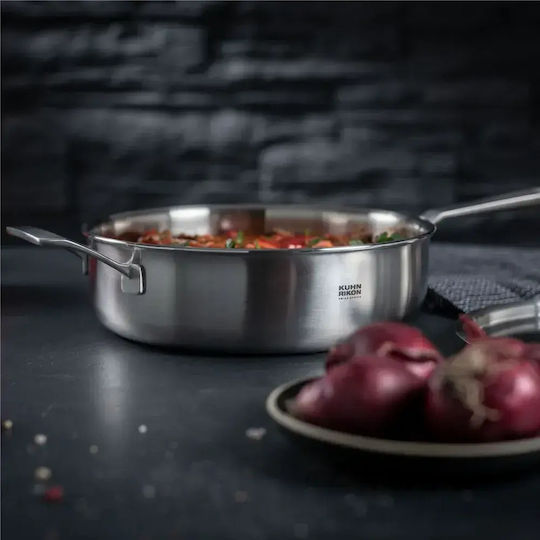 Kuhn Rikon Culinary Fiveply Σωτέζα από Ανοξείδωτο Ατσάλι με Καπάκι 28cm
