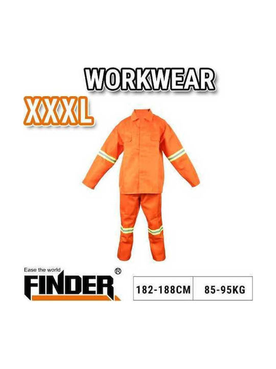 Work Coverall Reflective No.3XL 85-95kg Finder 198585