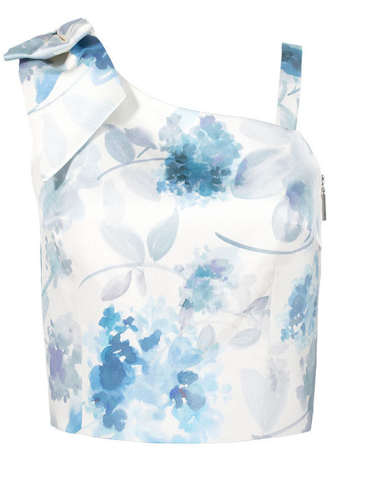 Women's Crop Top Satin Sleeveless Floral