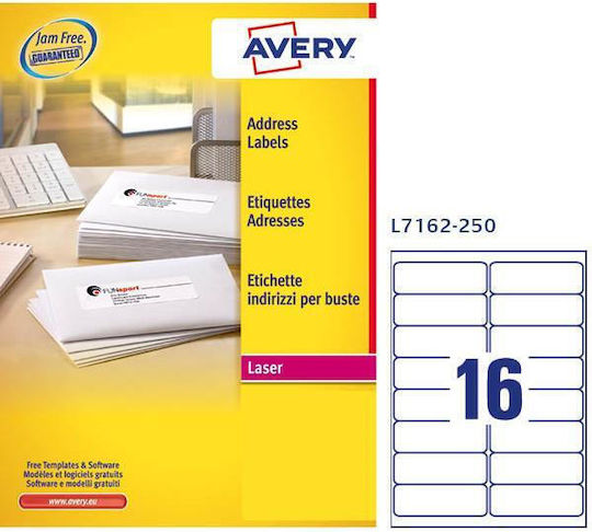 Avery 4000 Αυτοκόλλητες Ετικέτες Α4 Ορθογώνιες 99.1x34mm