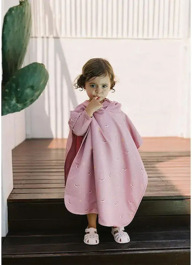 Monnëka Beach Poncho UV Protection 1-3 Years Pink Whale