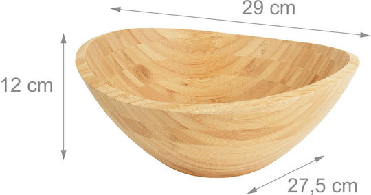 Relaxdays Wooden Beige Salad Bowl 12x29cm