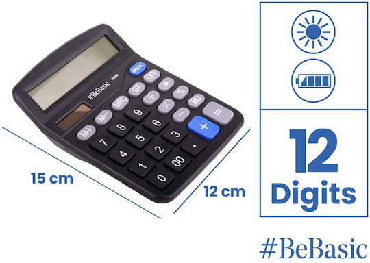 Taschenrechner Bebasic Solar & Batterie 12 Anzeigeziffern 15 X 12cm S060