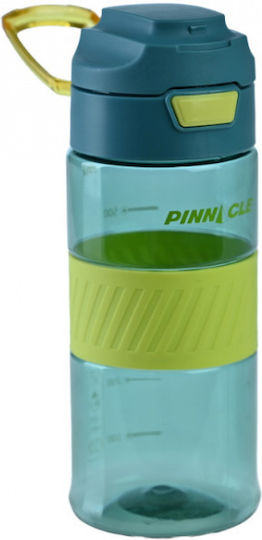 Pinnacle Plastic Thermos Bottle 650ml Soft Silicone Mouthpiece One-Hand Push Button Built-In Liquid Dispenser Wide Mouth for Easy Filling Non-Slip Handle with Mouthpiece and Handle