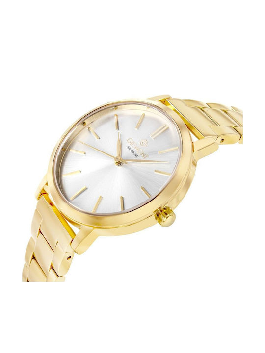 Giewont Womens Battery Watch With Gold Metal Bracelet