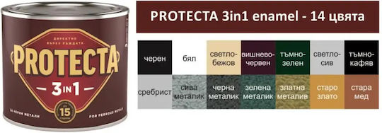 Protecta Цвят Антикорозионно покритие 3in1 0.5лт Cherry Red Блестящ