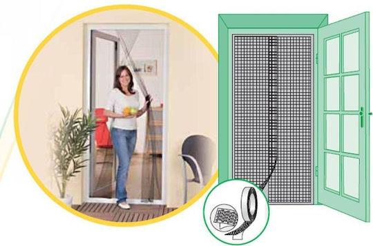 Mosquito Net Door Permanent Plastic White 60x2cm