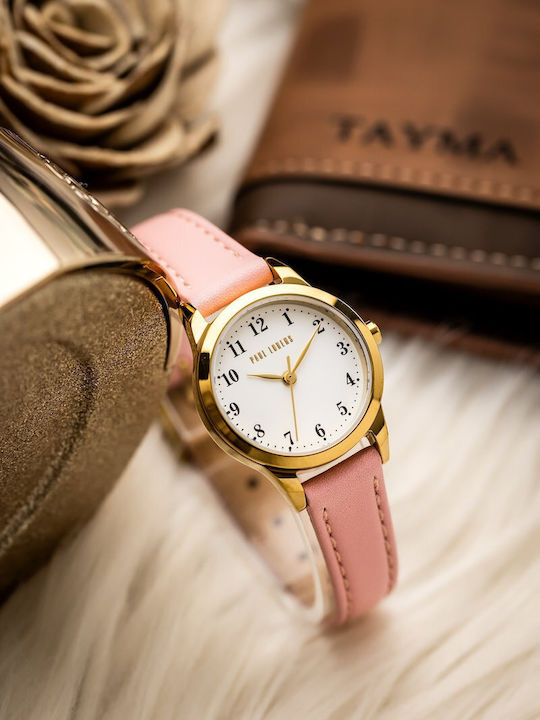Paul Lorens Womens Watch 26mm Battery With Pink Leather Strap