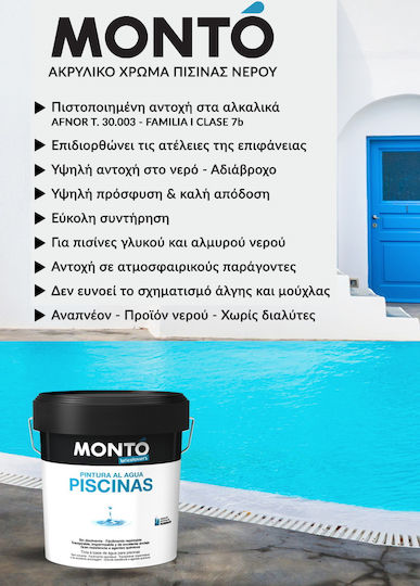 Monto Χρώμα Πισίνας Μπλε 4lt 1708258