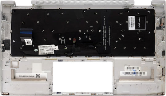 Laptop Keyboard Palmrest Hp Elitebook X360 1030 G3 L31882-001 L31882-031 L31882-041 L31882-051 L31882-061 L31883-091 L31883-131 L31883-001 US Backlit Silver Code 40976usblpalm
