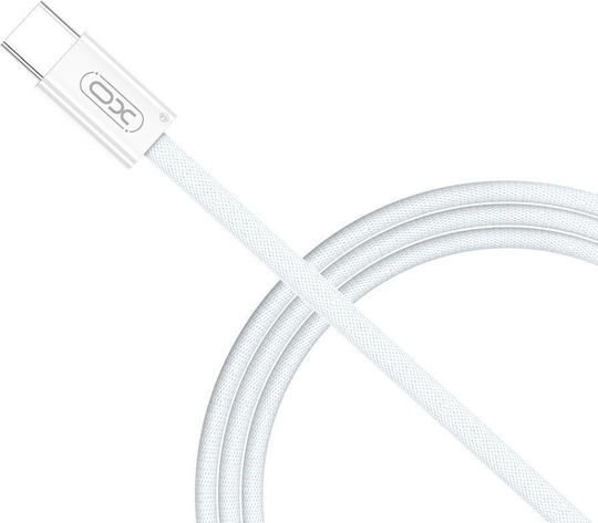 XO Braided USB 2.0 Cable USB-C Male - USB-C 27W PD White 1m 0415