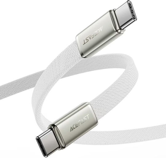 Acefast Flat / Braided USB 2.0 Cable USB-C Male - USB-C 60W White 1.2m