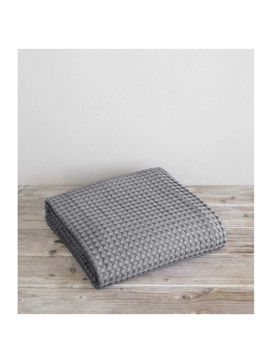 Nima Comfy Pique Blanket Single 160x240cm Medium Gray
