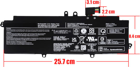 15.4v Съвместима Батерия за Toshiba Dynabook / Portege Toshiba Dynabook Portege X30l-j с 3450mAh