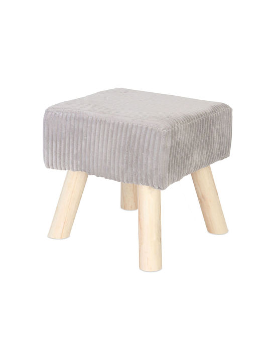 Taburet Camera De Zi Tapițat Cu Țesătură Gri 30x30x30cm