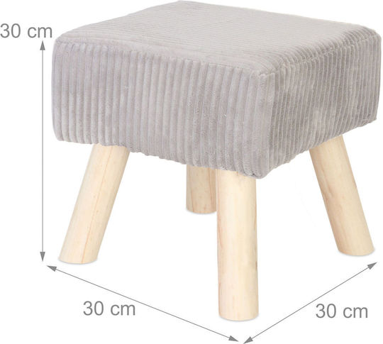 Taburet Camera De Zi Tapițat Cu Țesătură Gri 30x30x30cm