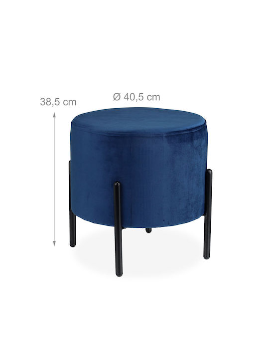 Living Room Stools With Storage Space Wooden Blue