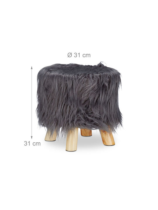 Taburet Camera De Zi Din Lemn Gri 31x31x31 Cm